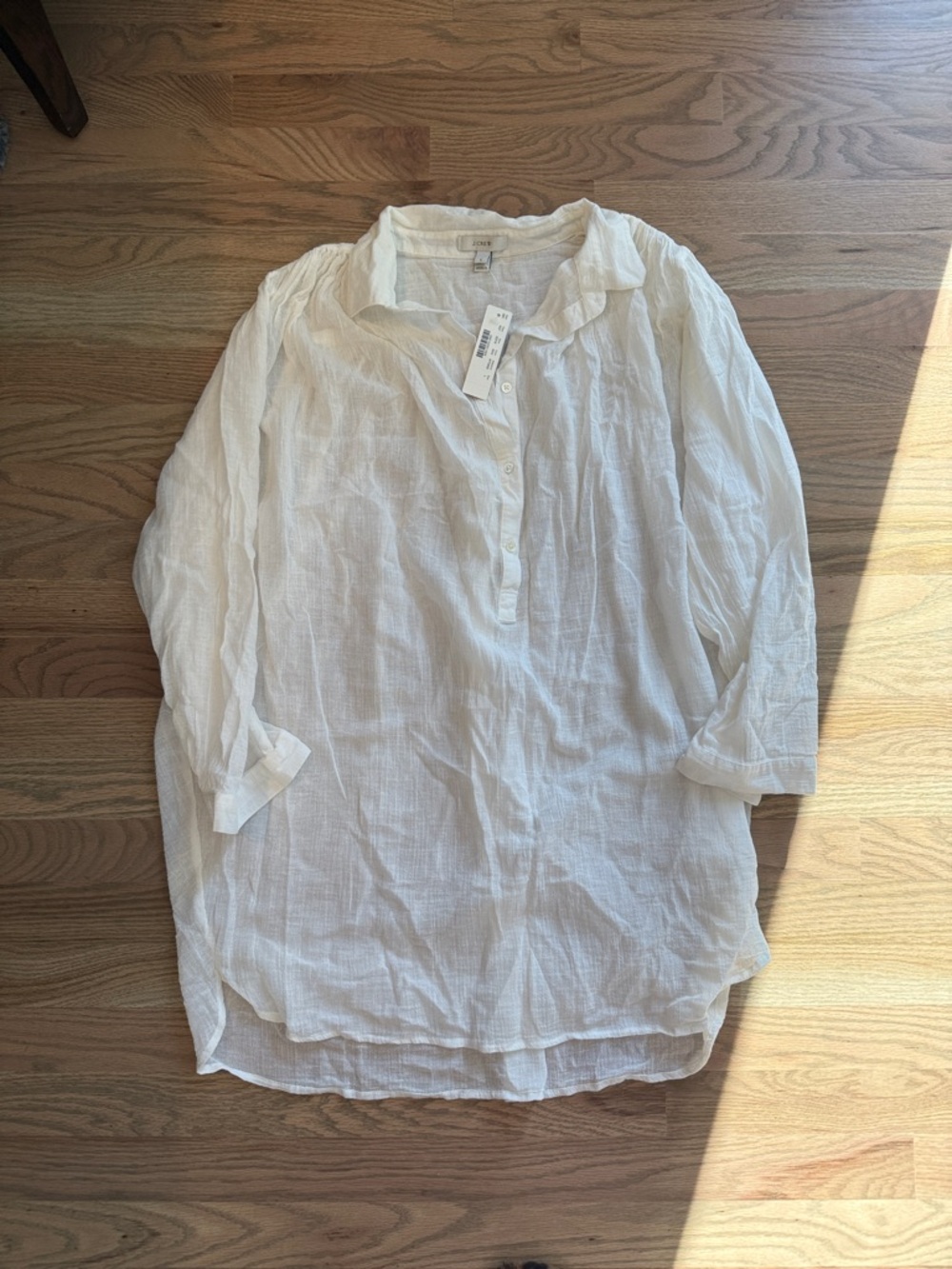 J. Crew White Gauze Tunic Swim Coverup